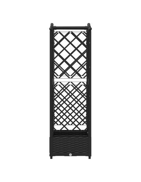 Letto Rialzato con Griglia e Tetto Nero 124 x 40 x 126 cm PP