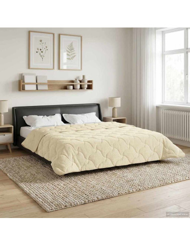 Duvet Invernale Crema 240 x 260 cm Microfibra e Fleece Teddy