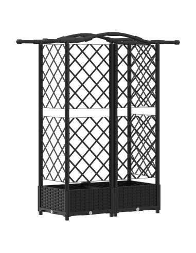Letto Rialzato con Griglia e Tetto Nero 124 x 40 x 126 cm PP