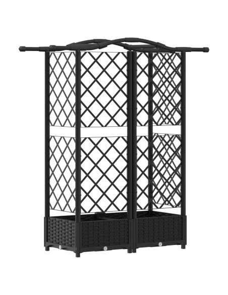 Letto Rialzato con Griglia e Tetto Nero 124 x 40 x 126 cm PP