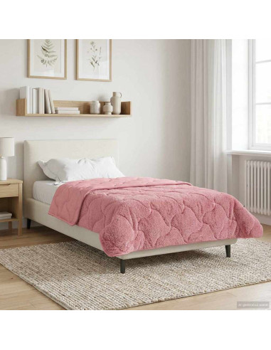 Duvet Invernale Rosa 140 x 220 cm Microfibra e Fleece Teddy