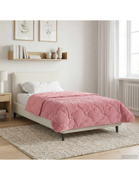 Duvet Invernale Rosa 140 x 220 cm Microfibra e Fleece Teddy