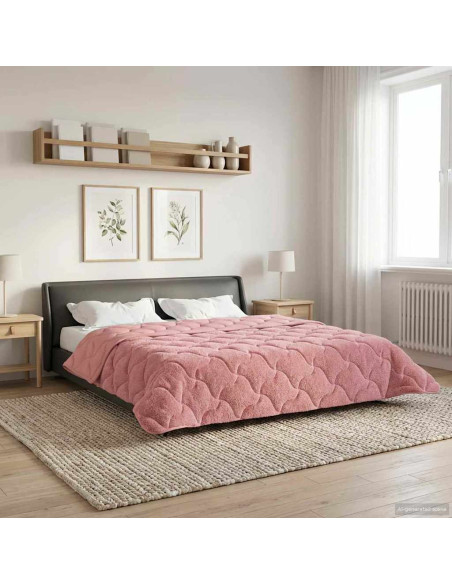 Duvet Invernale Rosa 200 x 240 cm Microfibra e Fleece Teddy