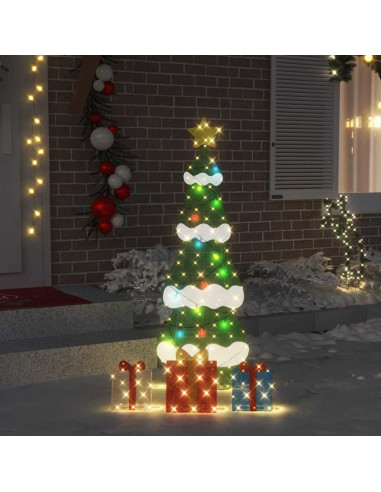 Albero di Natale Illuminato con 3 Scatole Regalo 2D Bianco Caldo