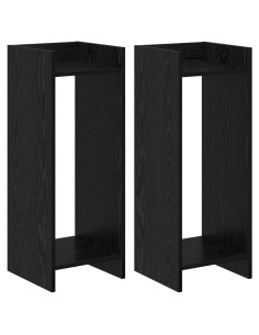 Supporto per piante 2 pcs Rovere Nero 30 x 30 x 80 cm 2
