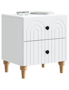 Armadio da Notte con cassetto 2 pcs Bianco 43 x 34,5 x 48 cm 2
