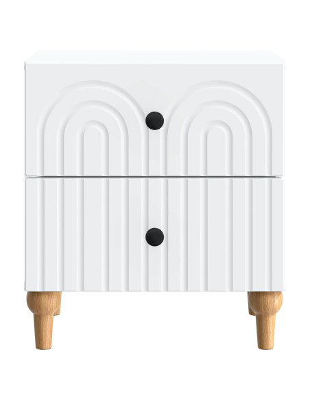 Armadio da Notte con cassetto 2 pcs Bianco 43 x 34,5 x 48 cm