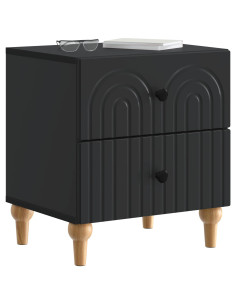 Armadio da Notte Nero 43 x 34,5 x 48 cm Legno ingegnerizzato 2
