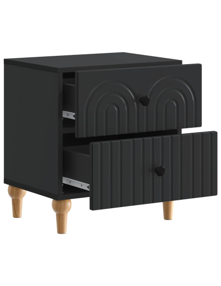 Armadio da Notte Nero 43 x 34,5 x 48 cm Legno ingegnerizzato