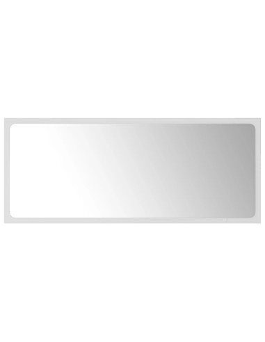Specchio da Bagno Bianco 90x1,5x37 cm in Legno Multistrato