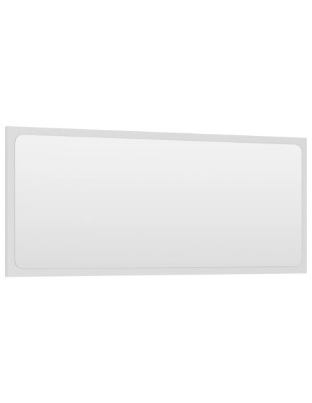Specchio da Bagno Bianco 90x1,5x37 cm in Legno Multistrato