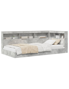 Letto Libreria Grigio cemento 75 x 190 cm Legno multistrato 2