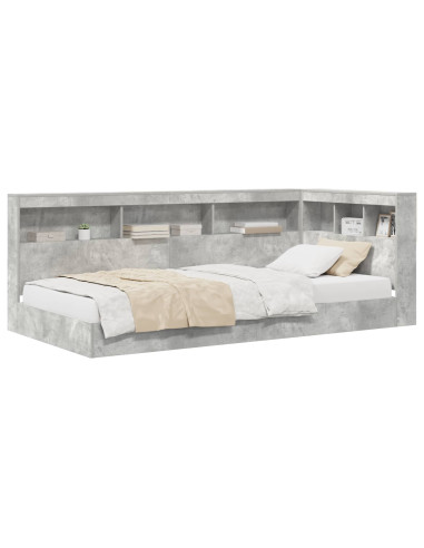 Letto Libreria Grigio cemento 75 x 190 cm Legno multistrato