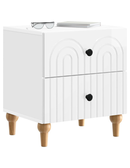 Armadio da Notte 2 pcs Bianco Lucido 43 x 34,5 x 48 cm
