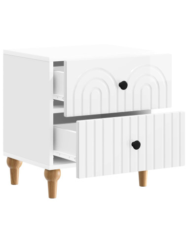 Armadio da Notte 2 pcs Bianco Lucido 43 x 34,5 x 48 cm