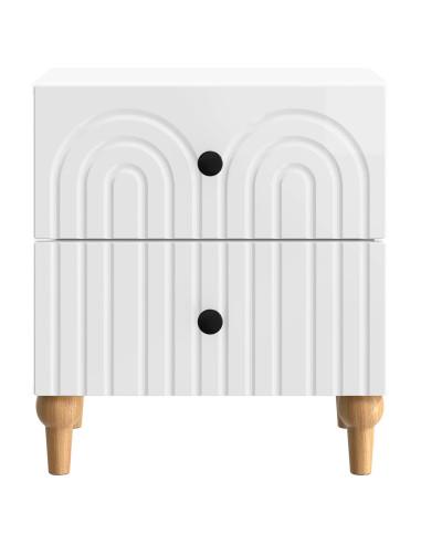 Armadio da Notte 2 pcs Bianco Lucido 43 x 34,5 x 48 cm