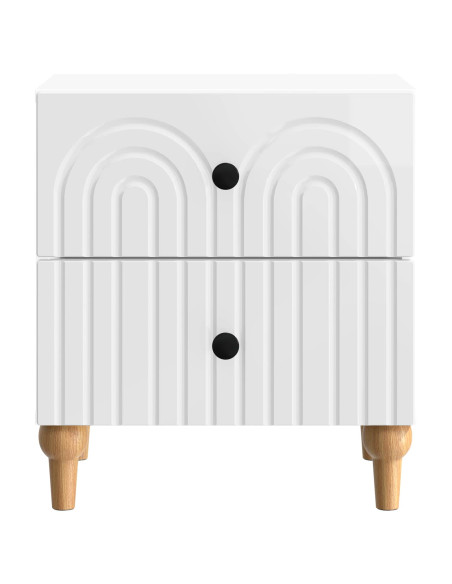 Armadio da Notte 2 pcs Bianco Lucido 43 x 34,5 x 48 cm