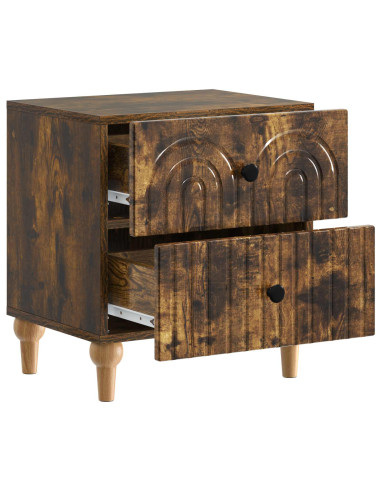 Armadio da Notte con cassetto Rovere Fumo 43 x 34,5 x 48 cm