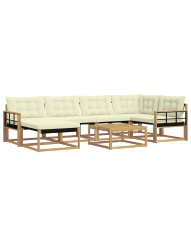 Set di divani da esterno 7 pcs Bianco e Crema 79 x 79 x 37 cm