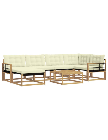 Set di divani da esterno 7 pcs Bianco e Crema 79 x 79 x 37 cm