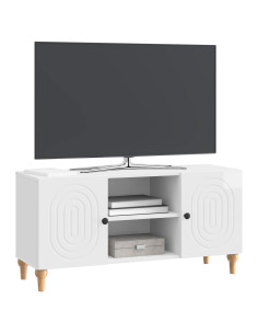 Mobile TV Bianco Lucido 102 x 34,5 x 50 cm Legno ingegnerizzato 2