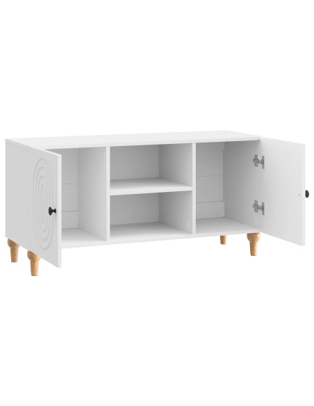 Mobile TV Bianco Lucido 102 x 34,5 x 50 cm Legno ingegnerizzato