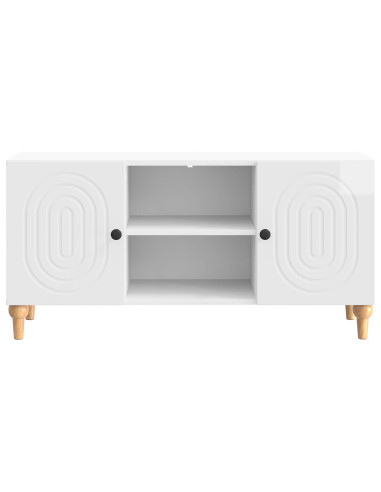 Mobile TV Bianco Lucido 102 x 34,5 x 50 cm Legno ingegnerizzato