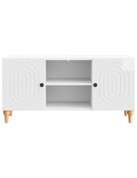 Mobile TV Bianco Lucido 102 x 34,5 x 50 cm Legno ingegnerizzato