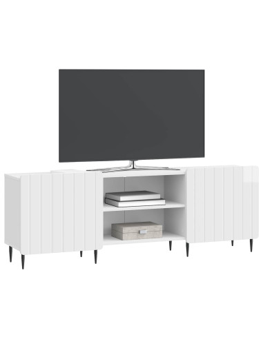 Mobile TV Bianco Lucido 150 x 31 x 52 cm Legno ingegnerizzato