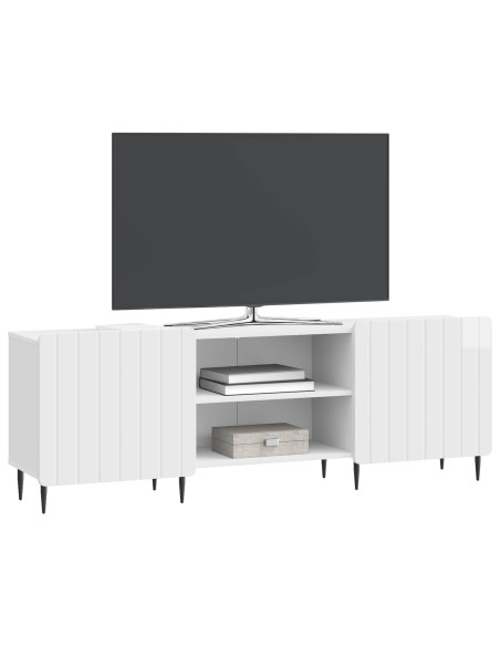 Mobile TV Bianco Lucido 150 x 31 x 52 cm Legno ingegnerizzato