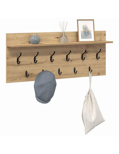 Appendiabiti a muro Rovere artigianale 100 x 40 x 12 cm