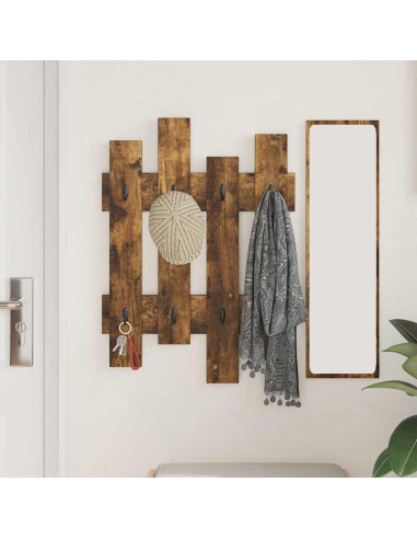 Appendiabiti a muro Rovere fumé 60 x 3 x 82 cm