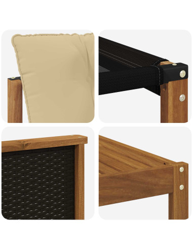Set di divani da esterno con cuscino 5 pcs Naturale e Beige