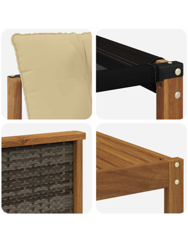 Set di divani da esterno con cuscino 5 pcs Naturale e Beige