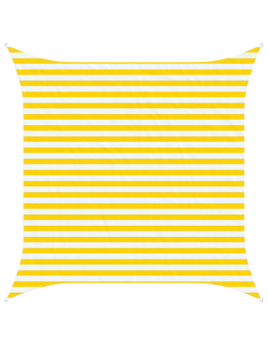 Telo Ombra da Esterno Giallo e Bianco 3 x 3 m