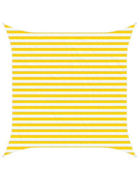 Telo Ombra da Esterno Giallo e Bianco 3 x 3 m