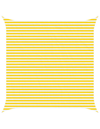 Telo Ombra da Esterno Giallo e Bianco 4,5 x 4,5 m