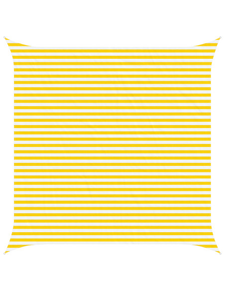 Telo Ombra da Esterno Giallo e Bianco 4,5 x 4,5 m