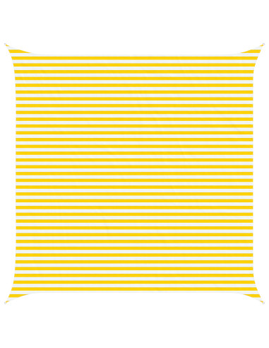 Telo Ombra da Esterno Giallo e Bianco 5 x 5 m