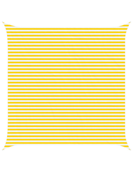 Telo Ombra da Esterno Giallo e Bianco 5 x 5 m