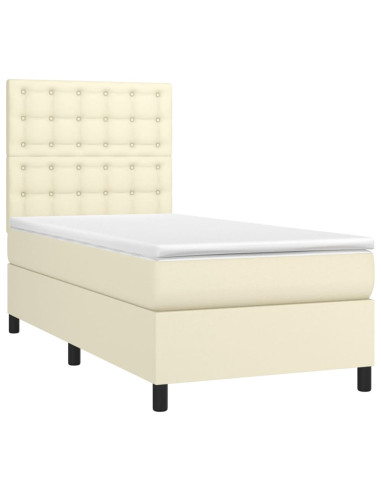 Giroletto a Molle con Materasso Crema 90x190 cm in Similpelle