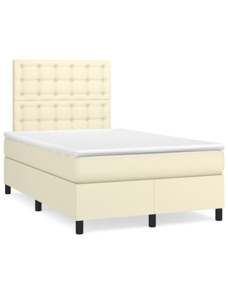 Giroletto a Molle con Materasso Crema 120x200 cm in Similpelle