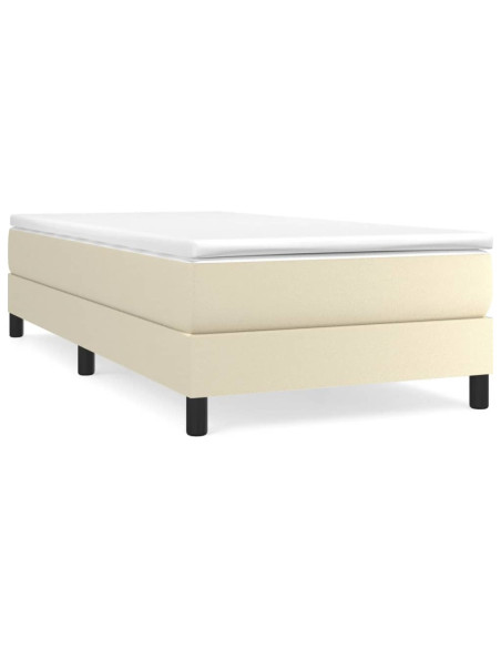 Giroletto a Molle con Materasso Crema 80x200 cm in Similpelle