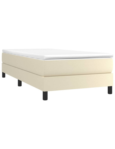 Giroletto a Molle con Materasso Crema 90x190 cm in Similpelle