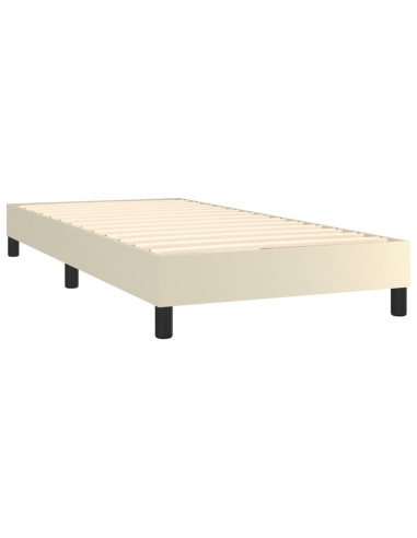 Giroletto a Molle con Materasso Crema 90x190 cm in Similpelle