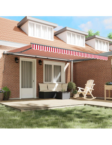 Tenda Retrattile Rosso e Bianco 450 × 350 cm