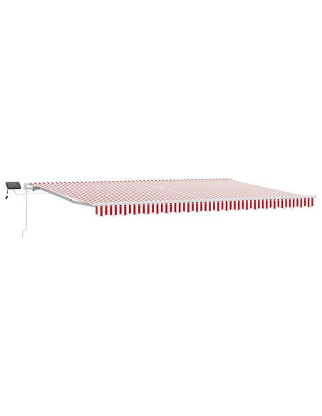 Tenda Retrattile Rosso e Bianco 500 × 300 cm Tessuto e acciaio