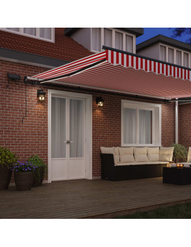 Tenda Retrattile Rosso e bianco 500 ×300 cm Tessuto