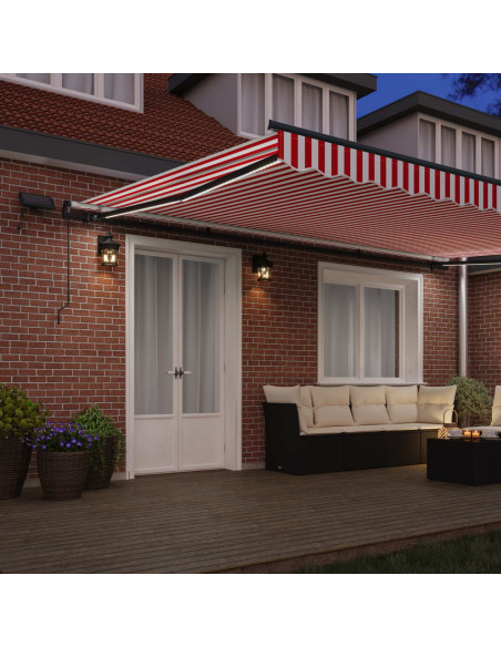 Tenda Retrattile Rosso e bianco 500 ×300 cm Tessuto