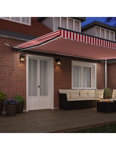 Tessuto per Tenda con Rosso e Bianco 500 × 300 cm Poliestere